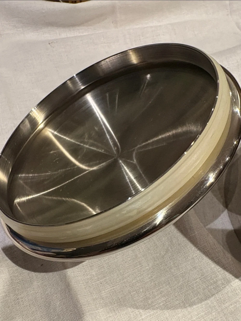 Williams Sonoma Polished Stainless Steel Ice Bucket with Lid, Silver 6.75” tall